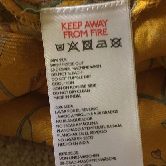 Indian Ocean Urban Outfitters Yellow Silk Floral Maxi Dress - Picture 4 of 5